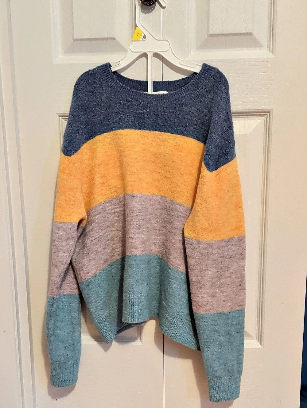 H&M Color Block Sweater in Blue & Orange Size XS